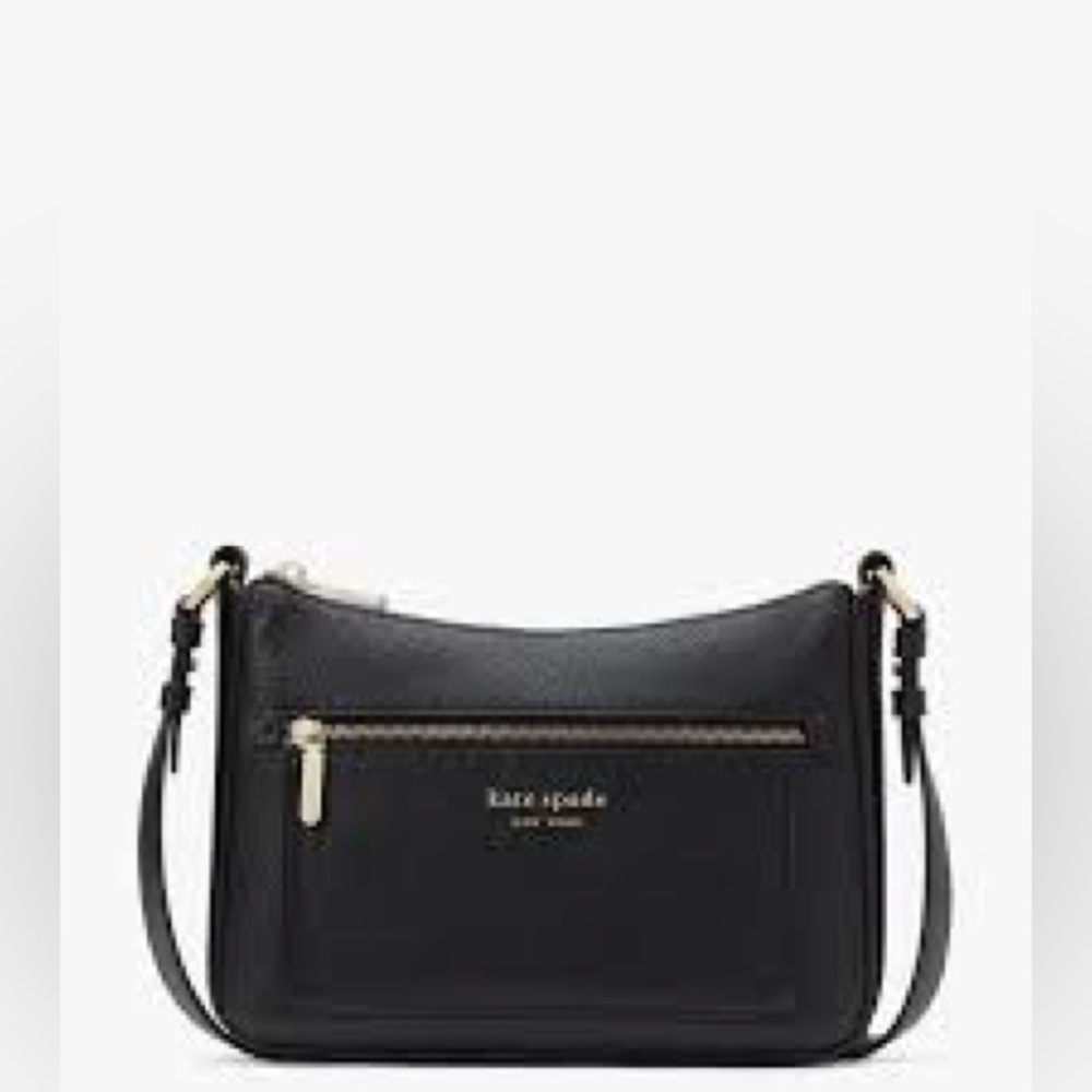 Kate Spade Hudson Black Pebbled Leather Crossbody Bag NWT Gold Hardware  $228